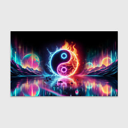 Бумага для упаковки Инь янь - неоновый космос, цвет: 3D-принт