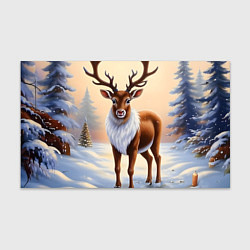 Бумага для упаковки Олень в зимнем лесу, цвет: 3D-принт