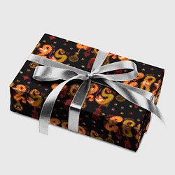 Бумага для упаковки 2025 паттерн символ года змей из русского лубка, цвет: 3D-принт — фото 2