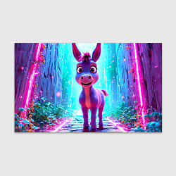 Бумага для упаковки Ослик в неоновых искрах, цвет: 3D-принт