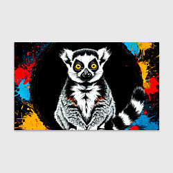 Бумага для упаковки Лемур на черном, цвет: 3D-принт