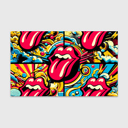 Бумага для упаковки Rolling Stones logo - pop art pattern, цвет: 3D-принт