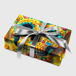 Бумага для упаковки Красочный летний паттерн с черепом - нейроарт, цвет: 3D-принт — фото 2