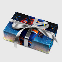 Бумага для упаковки Хоккеист в синем пламени, цвет: 3D-принт — фото 2