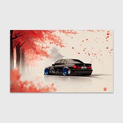 Бумага для упаковки Черная БМВ и сакура, цвет: 3D-принт