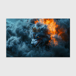 Бумага для упаковки Волк в короне в огне, цвет: 3D-принт