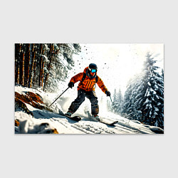 Бумага для упаковки Лыжник зимой в лесу, цвет: 3D-принт