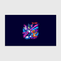 Бумага для упаковки Том и Джерри рок музыканты - неоновое свечение, цвет: 3D-принт