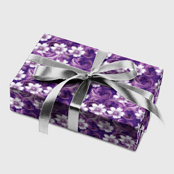 Бумага для упаковки Нежный сиреневый цветочный паттерн, цвет: 3D-принт — фото 2