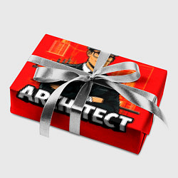 Бумага для упаковки Architect на красном, цвет: 3D-принт — фото 2