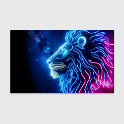 Бумага для упаковки Профиль космического неонового льва - нейроарт, цвет: 3D-принт