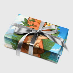 Бумага для упаковки Тропическая лисичка с кокосом, цвет: 3D-принт — фото 2