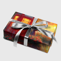 Бумага для упаковки Пейзаж с красной телефонной будкой, цвет: 3D-принт — фото 2