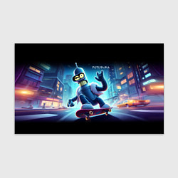 Бумага для упаковки Bender is a skateboarder in neon street - ai art, цвет: 3D-принт