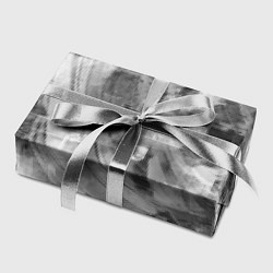 Бумага для упаковки Абстракция - gray painting with white strokes, цвет: 3D-принт — фото 2