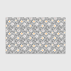 Бумага для упаковки Черно белый горошек с цветами ретро, цвет: 3D-принт