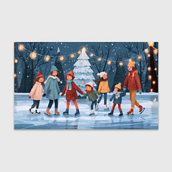 Бумага для упаковки Новогодние каникулы на катке, цвет: 3D-принт