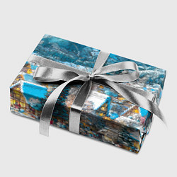 Бумага для упаковки Новогодняя деревушка в горах, цвет: 3D-принт — фото 2