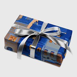 Бумага для упаковки Синяя новогодняя елочка во дворе, цвет: 3D-принт — фото 2