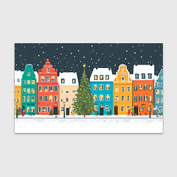 Бумага для упаковки Новогодний снежный город, цвет: 3D-принт
