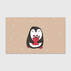 Бумага для упаковки Пингвин с подарком, цвет: 3D-принт