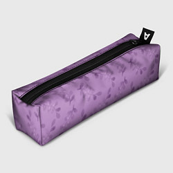 Пенал для ручек Листья на фиолетовом фоне, цвет: 3D-принт