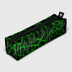 Пенал для ручек Зеленые Полигоны Матрица, цвет: 3D-принт