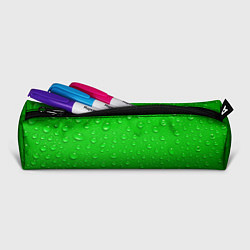 Пенал для ручек Зеленый фон с росой, цвет: 3D-принт — фото 2