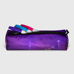 Пенал для ручек Неоновый мегаполис - Фиолетовый, цвет: 3D-принт — фото 2