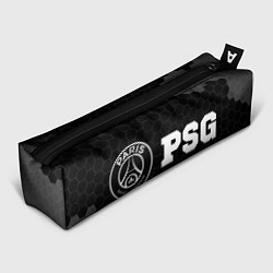 Пенал для ручек PSG sport на темном фоне: надпись и символ, цвет: 3D-принт