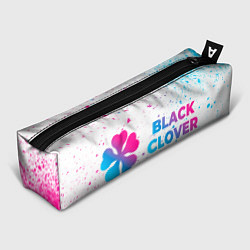 Пенал для ручек Black Clover neon gradient style: надпись и символ, цвет: 3D-принт