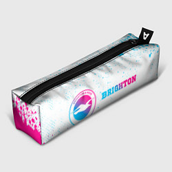 Пенал для ручек Brighton neon gradient style: надпись и символ, цвет: 3D-принт