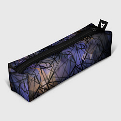 Пенал для ручек Blue with black stripes pattern, цвет: 3D-принт