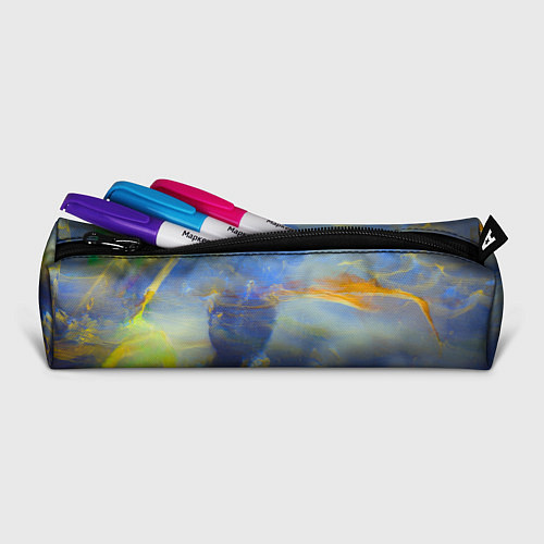 Пенал Абстрактные мазки красок и силуэт - Синий / 3D-принт – фото 2