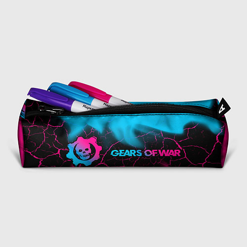 Пенал Gears of War - neon gradient: надпись и символ / 3D-принт – фото 2