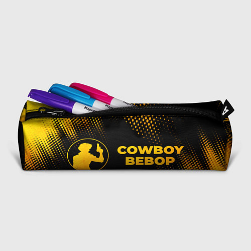 Пенал Cowboy Bebop - gold gradient: надпись и символ / 3D-принт – фото 2