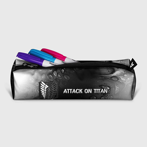 Пенал Attack on Titan glitch на темном фоне: надпись и с / 3D-принт – фото 2