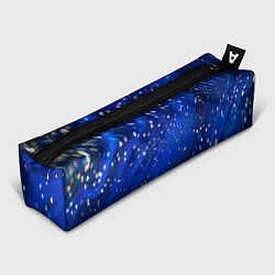 Пенал для ручек Белые пузыри на синем фоне, цвет: 3D-принт