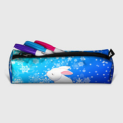 Пенал для ручек Милый кролик в снежинках, цвет: 3D-принт — фото 2
