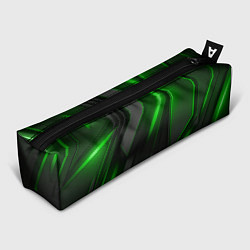 Пенал для ручек Черные пластины с зеленым свечением, цвет: 3D-принт
