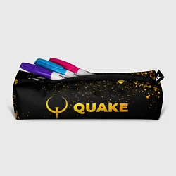 Пенал для ручек Quake - gold gradient: надпись и символ, цвет: 3D-принт — фото 2