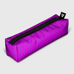 Пенал для ручек Малиновый неоновый клетчатый узор, цвет: 3D-принт