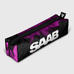 Пенал для ручек Saab pro racing: надпись и символ, цвет: 3D-принт