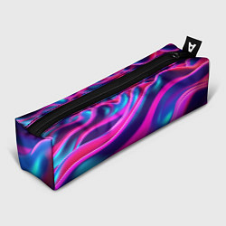 Пенал для ручек Фиолетовые неоновые волны, цвет: 3D-принт