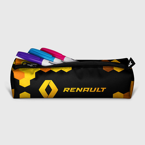 Пенал Renault - gold gradient: надпись и символ / 3D-принт – фото 2