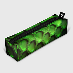 Пенал для ручек Объемные зеленые соты, цвет: 3D-принт
