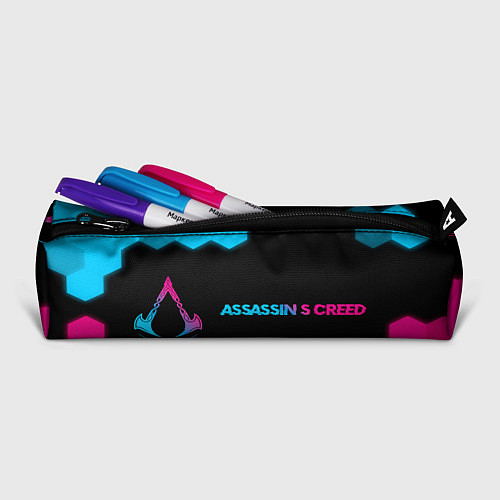 Пенал Assassins Creed - neon gradient: надпись и символ / 3D-принт – фото 2