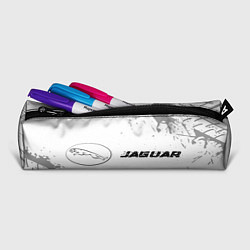 Пенал для ручек Jaguar speed на светлом фоне со следами шин: надпи, цвет: 3D-принт — фото 2