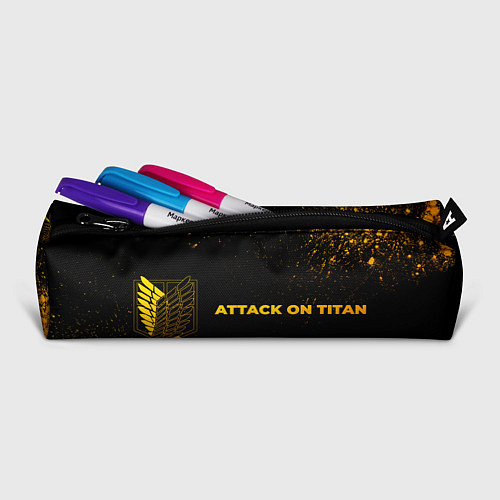 Пенал Attack on Titan - gold gradient: надпись и символ / 3D-принт – фото 2