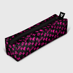 Пенал для ручек Барби паттерн черно-розовый, цвет: 3D-принт